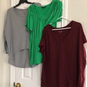 Bundle lot of 3 plus size knit stretchy tops